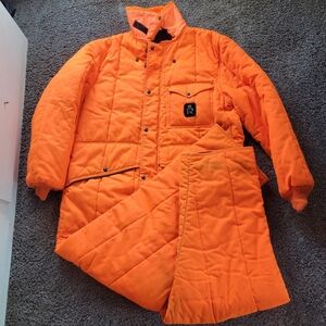 Vintage RefrigiWear Garment Hunter Orange Insulated Overall/Suit Size Super
